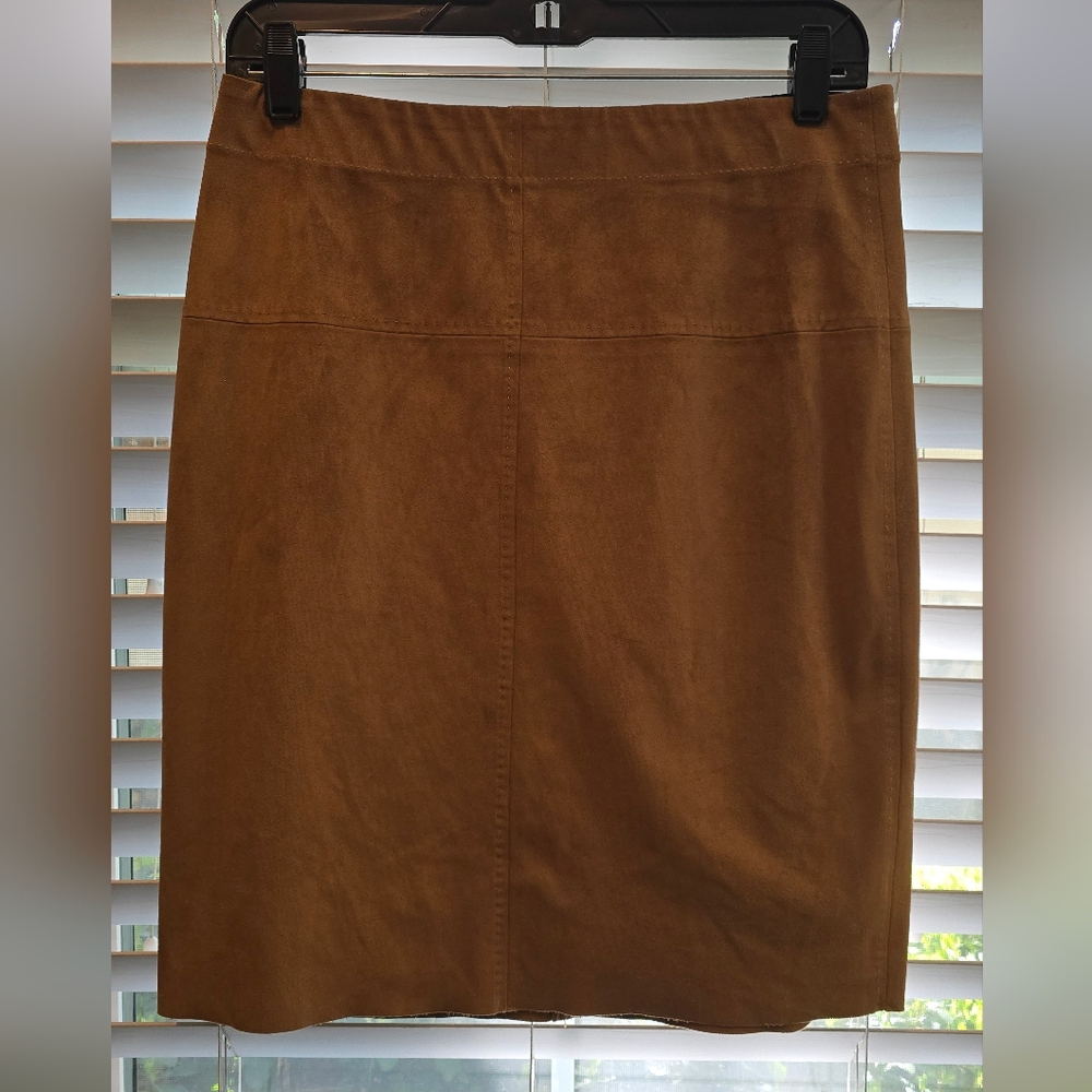 Max Studio Suede-Look Brown Skirt - Small
